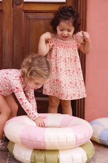 فستان بنقشة زهور قطن