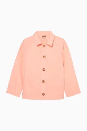 جاكيت بصف أزرار دينم قطن