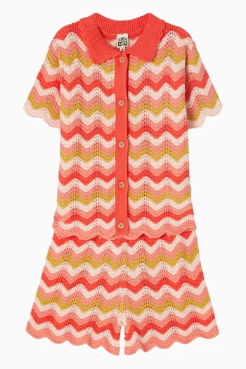 Nine Chevron Shorts in Cotton-knit