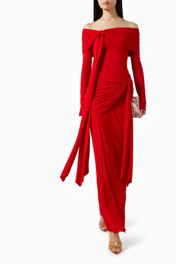 Heloise Off-shoulder Dress in Malai Lycra
