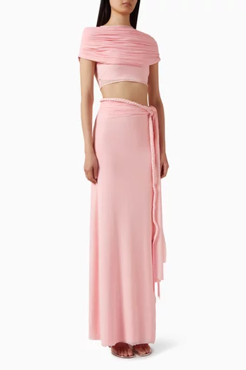 Alyssa Top & Skirt Set in Malai Lycra