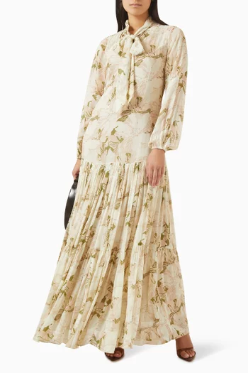 فستان بنمط قميص بأربطة في الخلف جورجيت