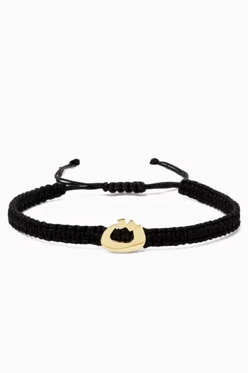 سوار بتصميم حبل مزين بحرف "ت" ذهب عيار 18