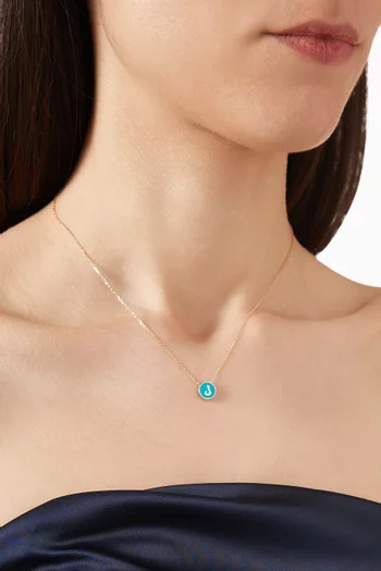 قلادة بحلية بوجهين بتصميم حرف "ل" ذهب عيار 18