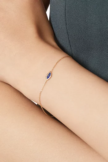 Evil Eye 'Ya Ein' Bracelet in Enamel & 18kt Gold