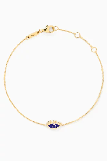 Evil Eye 'Ya Ein' Bracelet in Enamel & 18kt Gold