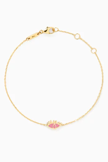 سوار يا عين بحلية عين الحسود مطلية بالمينا ذهب عيار 18