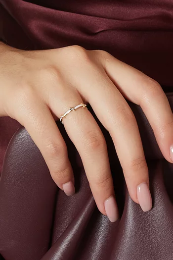 Arabic Letter 'Alef' Ring in Enamel & 18kt Gold