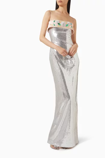 Sirio Sequin-embellished Dress in Crepe