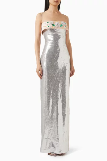 Sirio Sequin-embellished Dress in Crepe