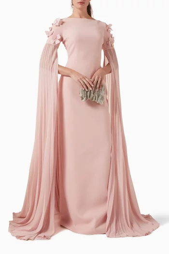 فستان بكاب ورقع زهور شيفون