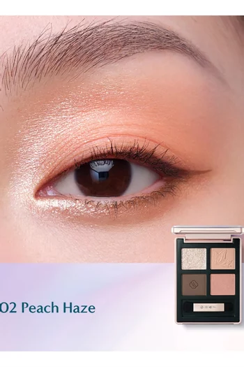 02 Peach Haze Butterfly Glitter Quad Eyeshadow Palette, 3.3g