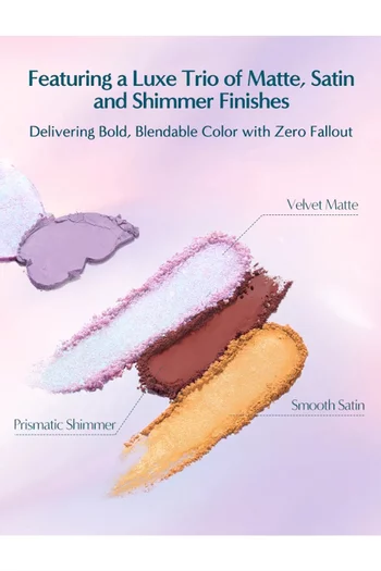 01 Iris Twilight Butterfly Glitter Quad Eyeshadow Palette, 3.3g