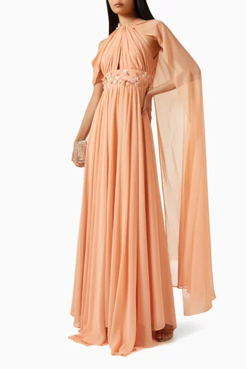 Perry Embellished Pleated Maxi Dress
