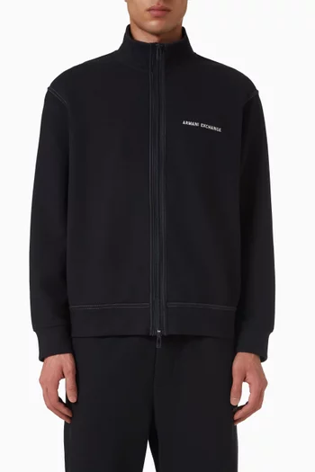 Logo Zip Sweatshirt in Cotton-blend