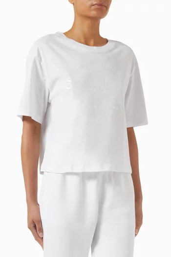 Printed Cropped T-shirt in Cotton