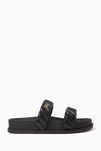 Logo Sandals in Faux Leather