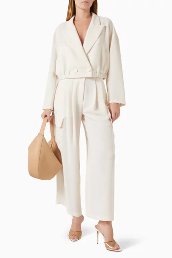 جاكيت بحزام خصر مطاطي