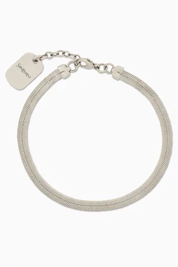 Herringbone Chain Bracelet in Brass