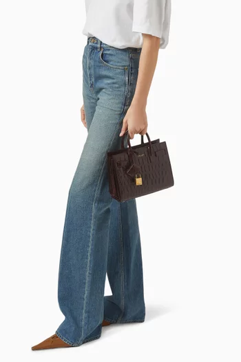 Nano  Sac de Jour Bag in Crocodile-Embossed Calfskin Leather