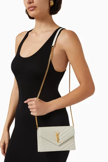 Cassandre Envelope Chain Wallet in Leather