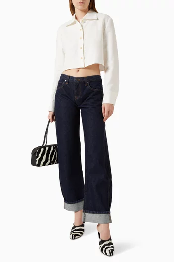 بلوزة جاسين قصيرة كتان