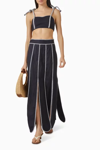 بلوزة كاموجلي قصيرة كتان