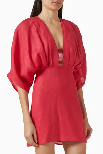 فستان أبيلا قصير كتان