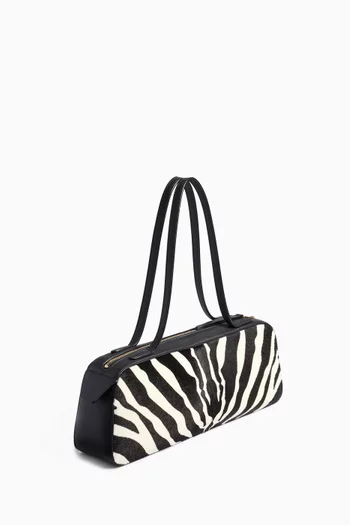 Simona Shoulder Bag in Zebra-printed Calf-hair