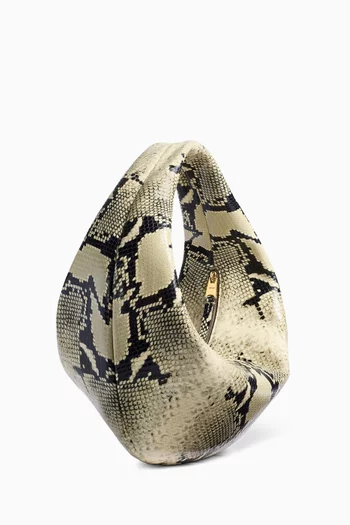 Medium Olivia Hobo Bag in Python-embossed Leather