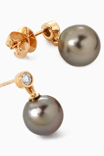 Pearl & Diamond Stud Earrings in 18kt Rose Gold