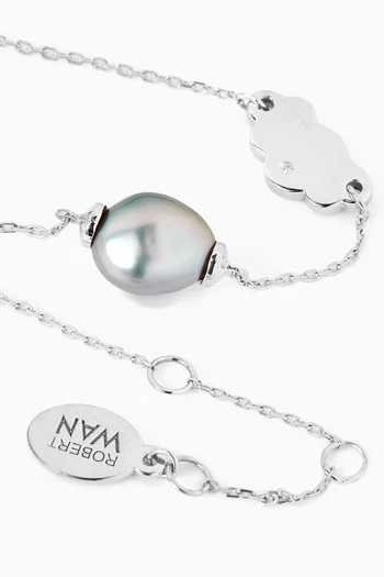 سوار مزين بحلية سحابة ولؤلؤ ذهب عيار 18