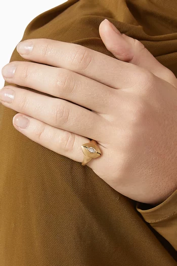 Marquis Diamond Pinky Ring in 18kt Yellow Gold