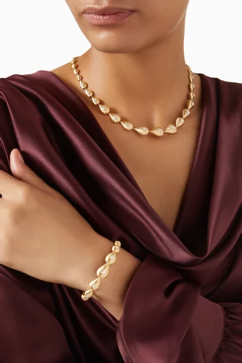 سوار مرصع بالماس بشكل ماركيز ذهب أصفر عيار ‏18‏