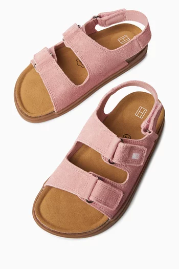 Logo Sandals in Suede