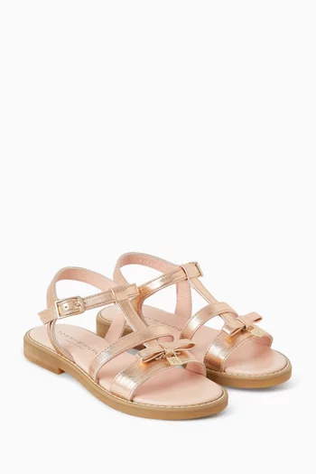 Bow Metallic Sandals