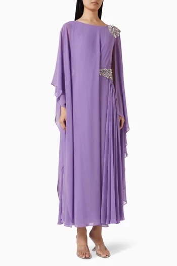 Embroidered Shoulder Gown