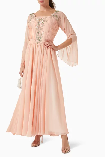 Pleated Corset Maxi Dress