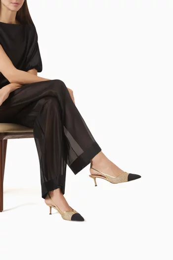 Gia 50 Slingback Pumps in Mesh