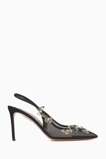 Papillon 85 Slingback Pumps in Tulle
