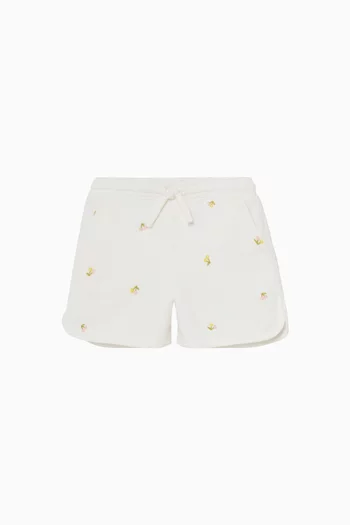 Caroline Cherry-print Shorts in Cotton-fleece