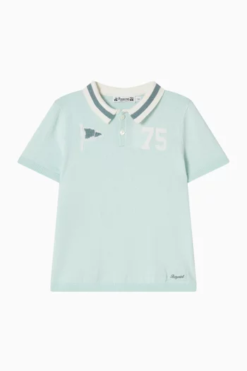 تي شيرت بولو قطن بخطوط 