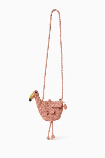 Lany Flamingo Bag in Handmade Raffia
