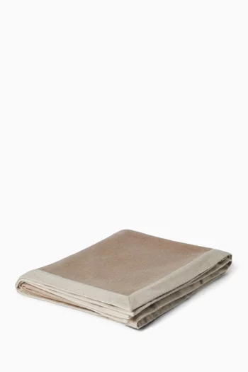 Contrasting Border Throw in Cashmere