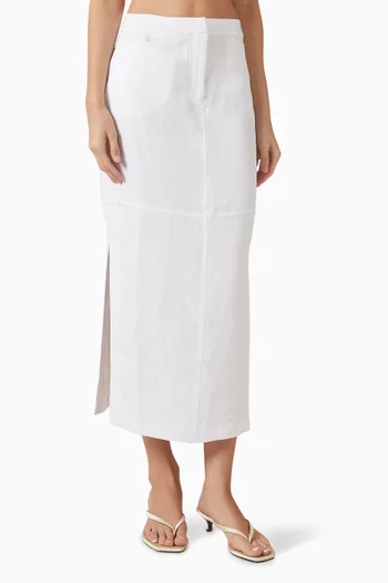 Reese Midi Skirt in Hemp