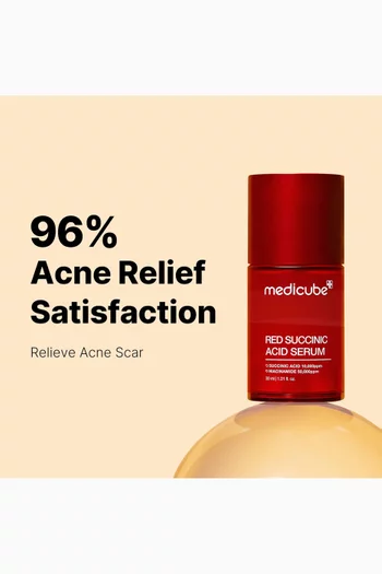 سيروم أحمر بحمض السكسينيك لتنقية البشرة وتنعيمها، 30 ملل