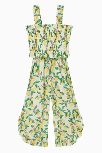 بنطال أريثا بنقشة حمضيات قطن