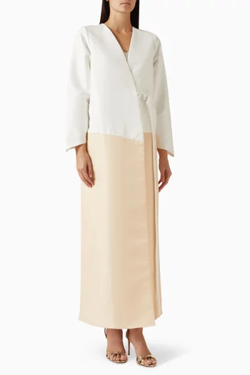 Two-toned Abaya in Bridal Satin
