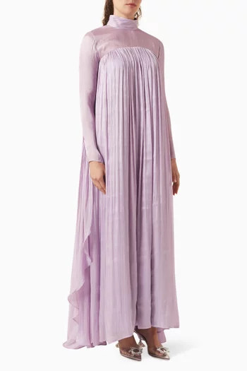 Pleated Cape Dress in Organza