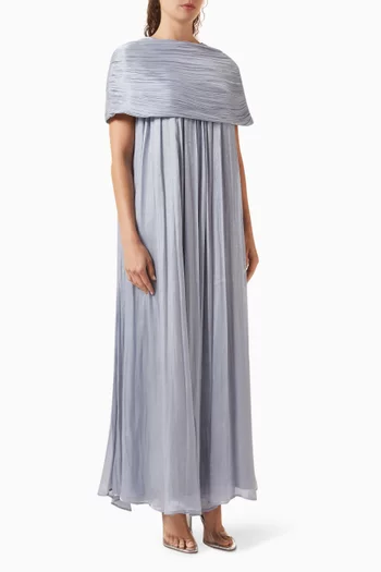 فستان بكشكش أورجانزا حريري